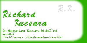 richard kucsara business card